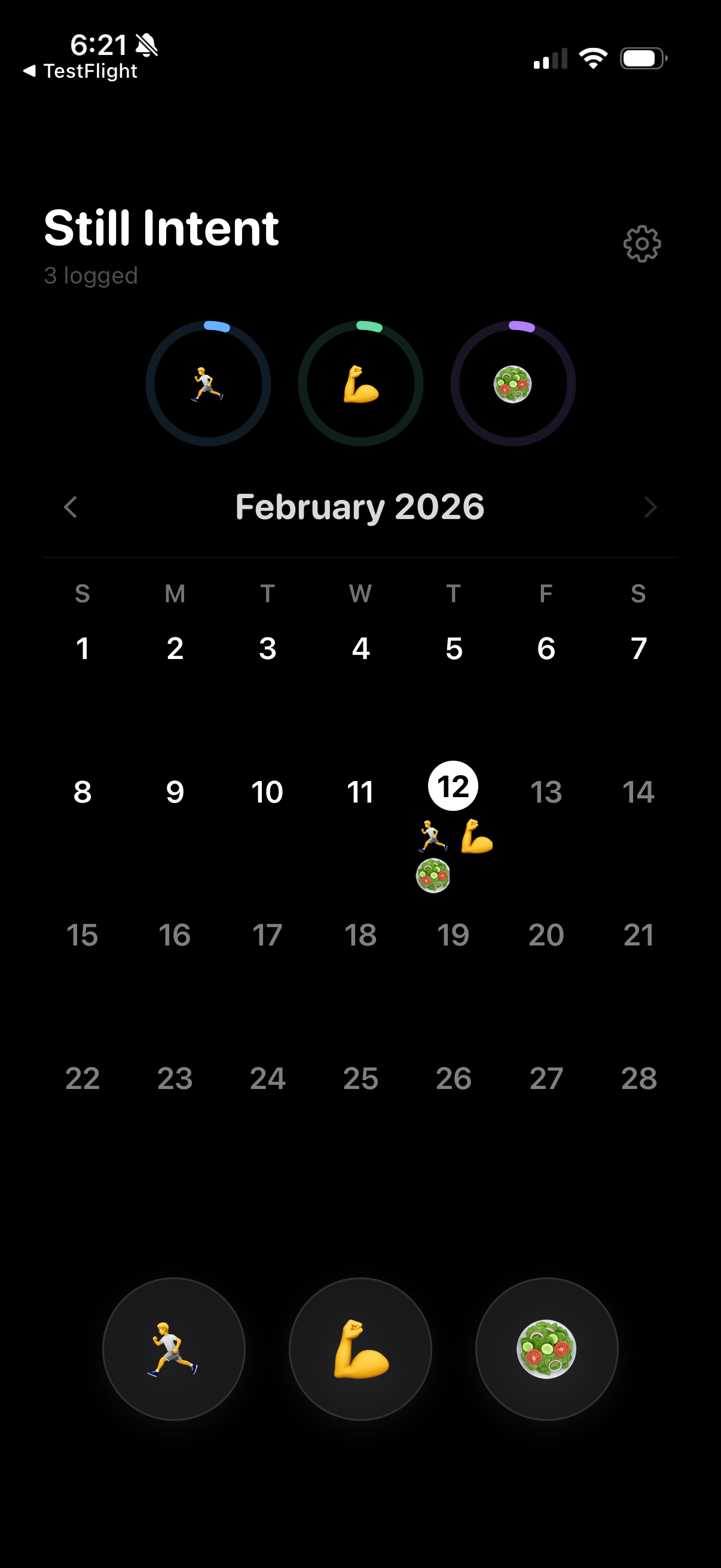 Still Intent - calendar overview